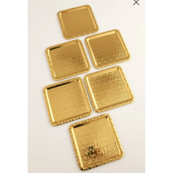 DESENLİ KARE TEPSİ GOLD (CM-ZB0215)